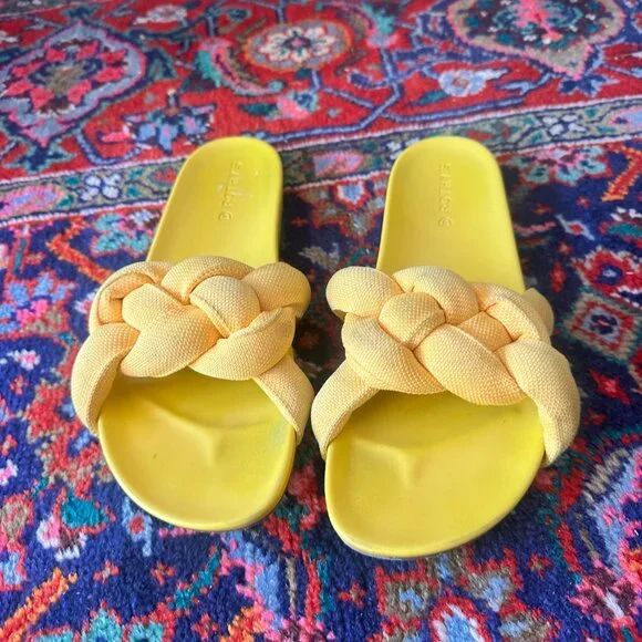 ROTHY'S Bubble Slide Slip-On Sandals Women’s Size 12.5 Canary Yellow Retired - Picture 4 of 14